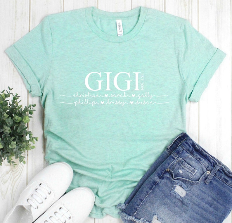 GiGi Tshirt Mothers Day Tshirt Names Shirt For GiGi Customized GiGi Shirt Established Shirt Mother/'s Day Shirt GiGi ShirtS