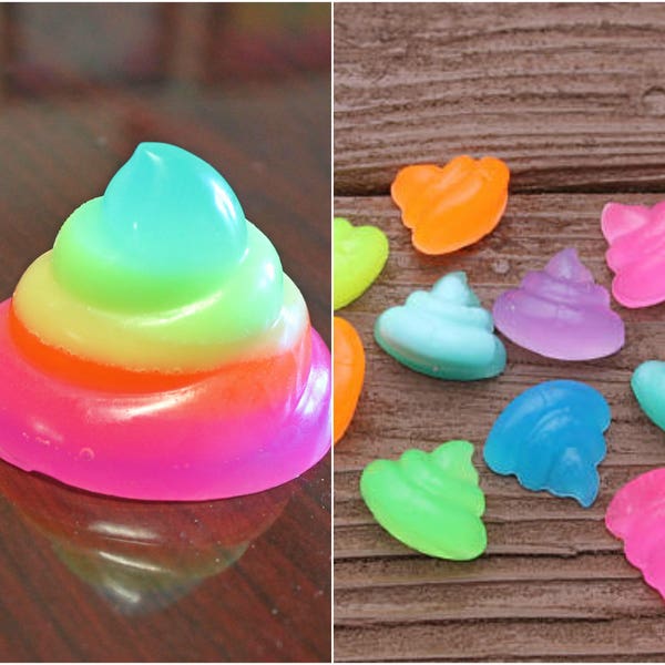 Rainbow Poop - Poop Emoji - Emoji Lovers- Stocking Stuffers for Girls - Kids Soap - Easter Basket Stuffers - Monkey Farts - Unicorn Soap
