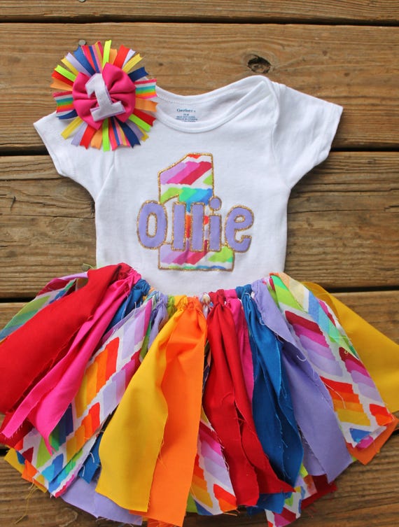 rainbow first birthday outfit
