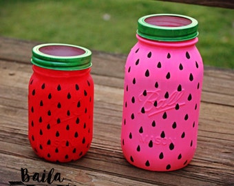 watermelon mason jar, watermelon birthday decor, watermelon decor, watermelon birthday, mason jar decor, strawberry shortcake birthday