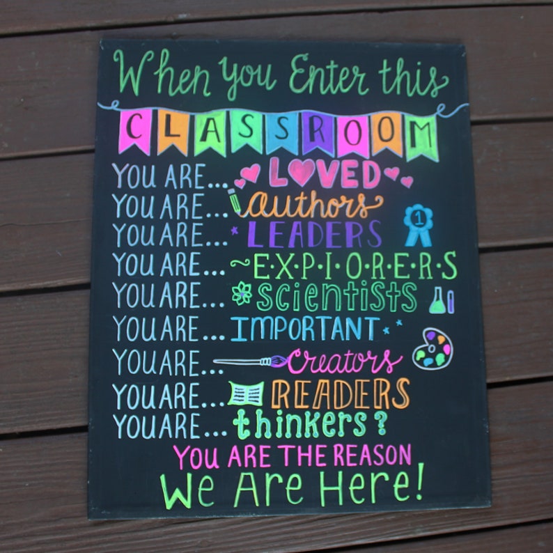 Classroom Chalkboard Classroom Rules Classroom Decor Etsy