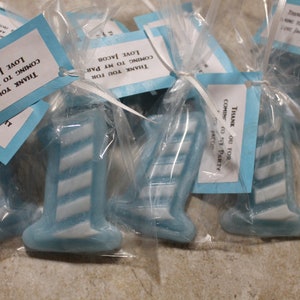 first birthday favors, 1st birthday,first birthday girl, 1st birthday boy party favors, soap favor, fun favors, number one, birthday numbers image 3
