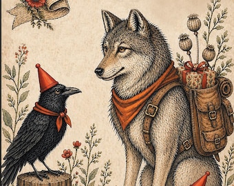 Tarjeta de felicitación, Lobo y Cuervo, Feliz Cumpleaños