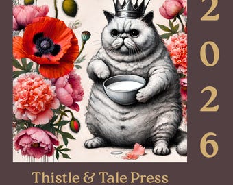 2026 whimsical wall calendar, Thistle & Tale Press Calendar,