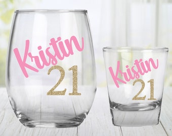 21st birthday glass for him