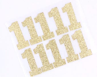 Gold glitter number | Etsy