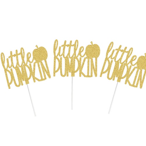 Set of 12 Little Pumpkin Baby Shower Cupcake Toppers Little Etsy