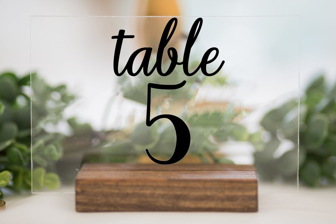 Wedding Table Number Vinyl Decals Wedding Table Numbers Etsy