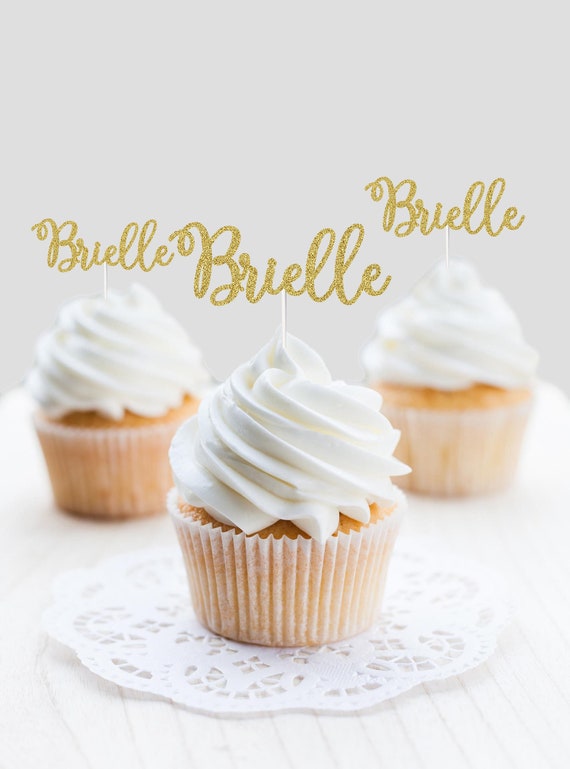 Personalised name cupcake topper Customised birthday decor.