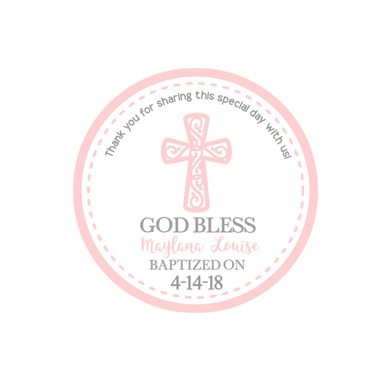 Custom Baptism Stickersbaptism Labels Baby Girl Etsy