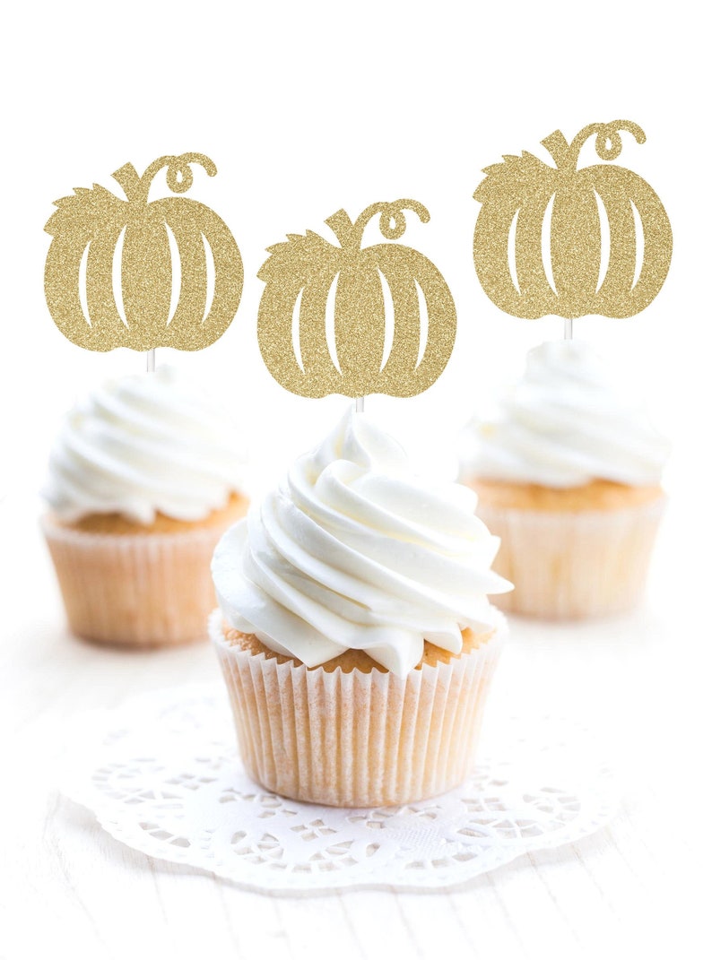 Pumpkin Cupcake Toppers Pumpkin Birthday Party Our Little Etsy