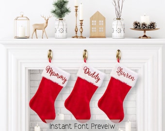 CLEARANCE  Personalized Christmas Stocking, Personalized Stockings, Custom Christmas Stocking, Family Stockings, Pet Stocking
