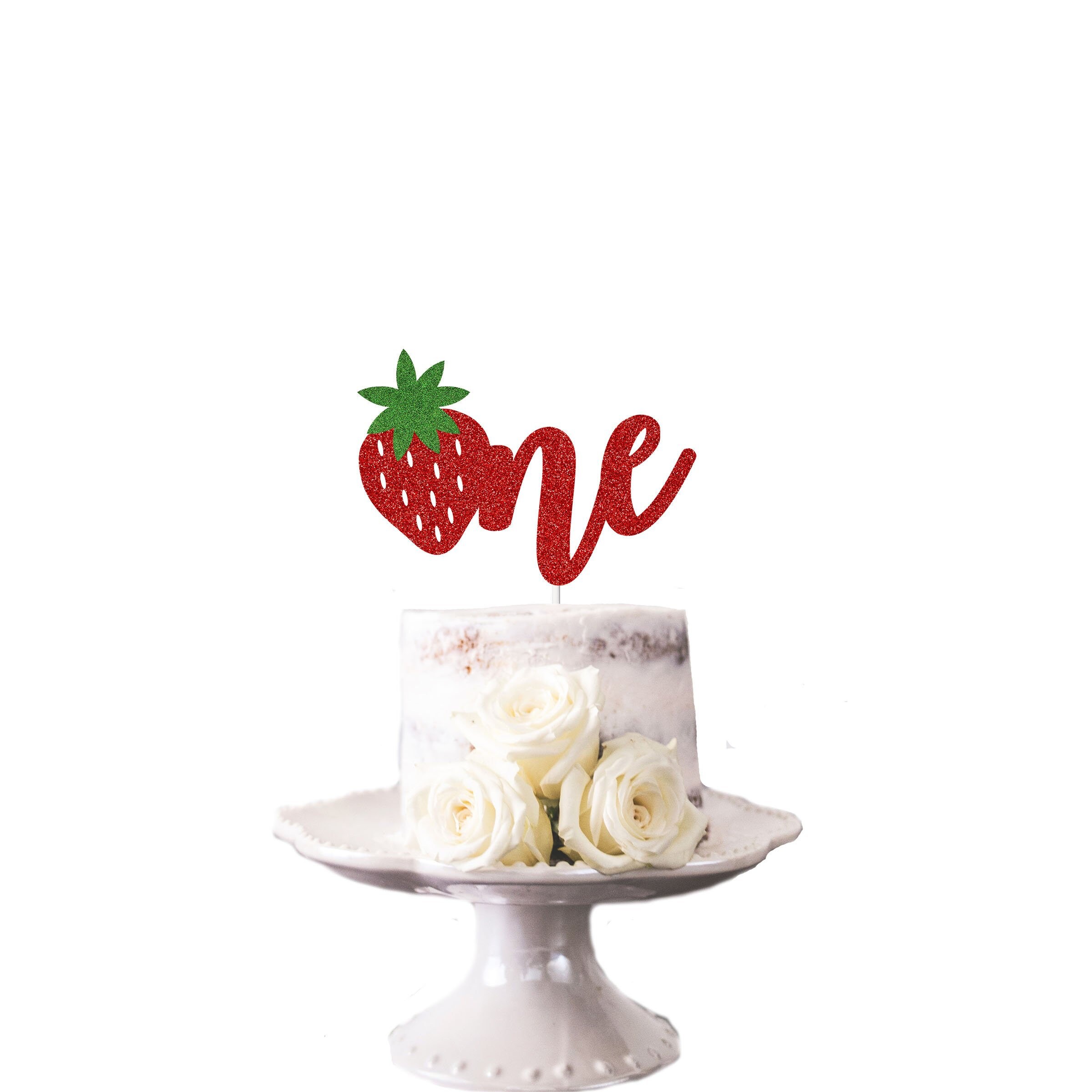 Strawberry One Cake Topper Age Strawberry Cake Topper Etsy