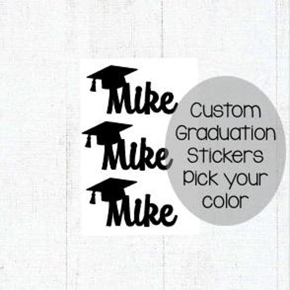 custom name graduation stickers