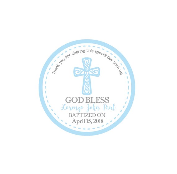 Custom Baptism Stickersbaptism Labels Baby Boy Etsy