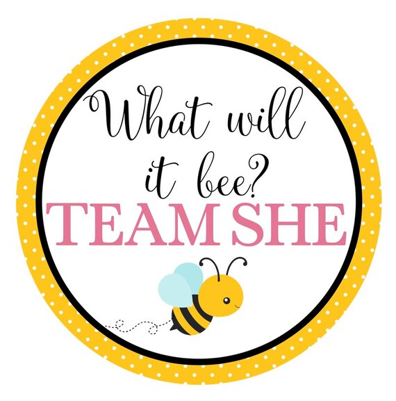 Bumble Bee What Will It Bee Gender Reveal Stickers Baby Etsy