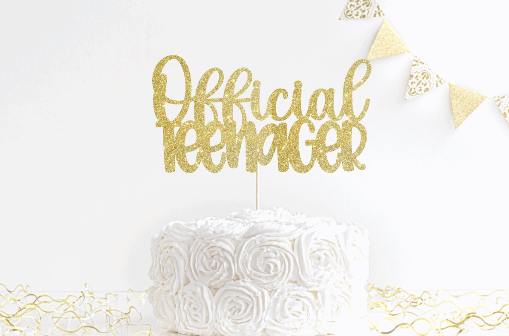 13 Custom Birthday Cake Topper Atelier Elegance ANY NAME Happy 13th Birthday Cake Topper 