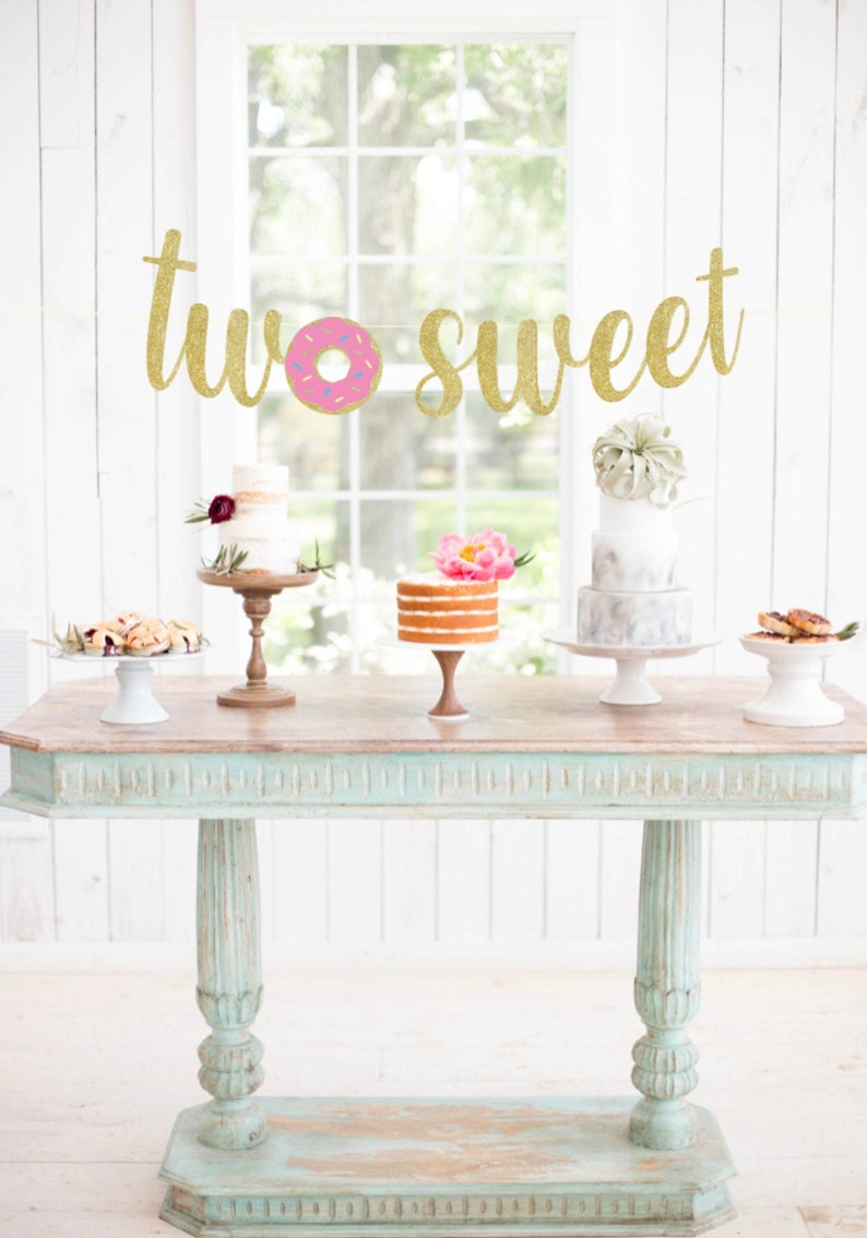 Two Sweet Donut Banner Donut Banner Donut Grow Up Decor image 0