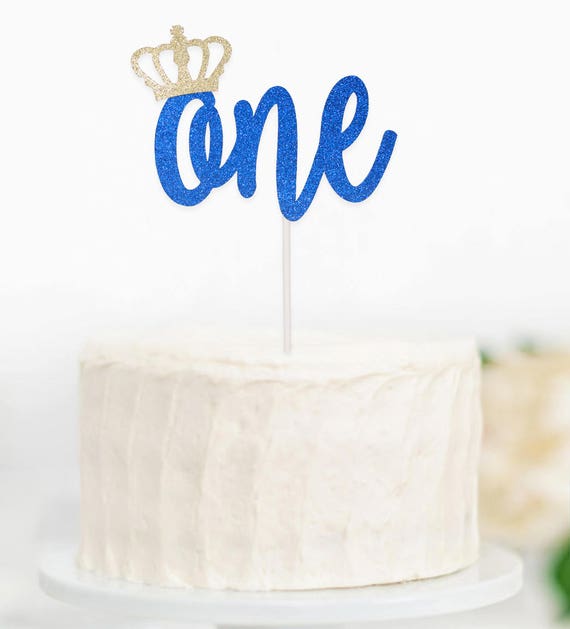 Prince Royal Gateau Danniversaire Bleu Garcon Premier Etsy