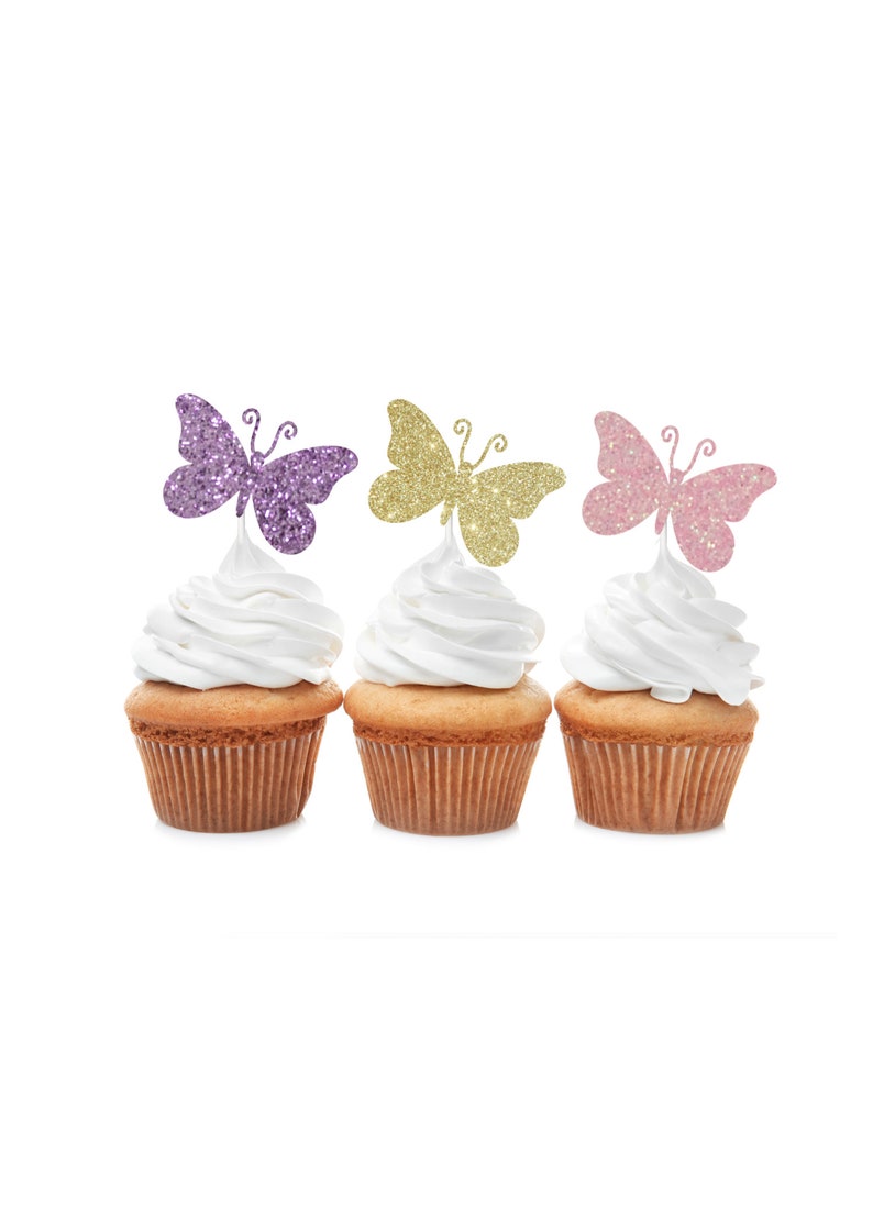 Butterfly Cupcake Toppers Butterfly Spring Party Decorations Etsy