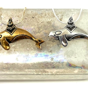 Saturna Orca Whale Necklace, Sterling Orca Whale, Killer Whale Necklace, Totemic Whale Design, Orca Whale Pendant, Hand-carved Whale Jewlery