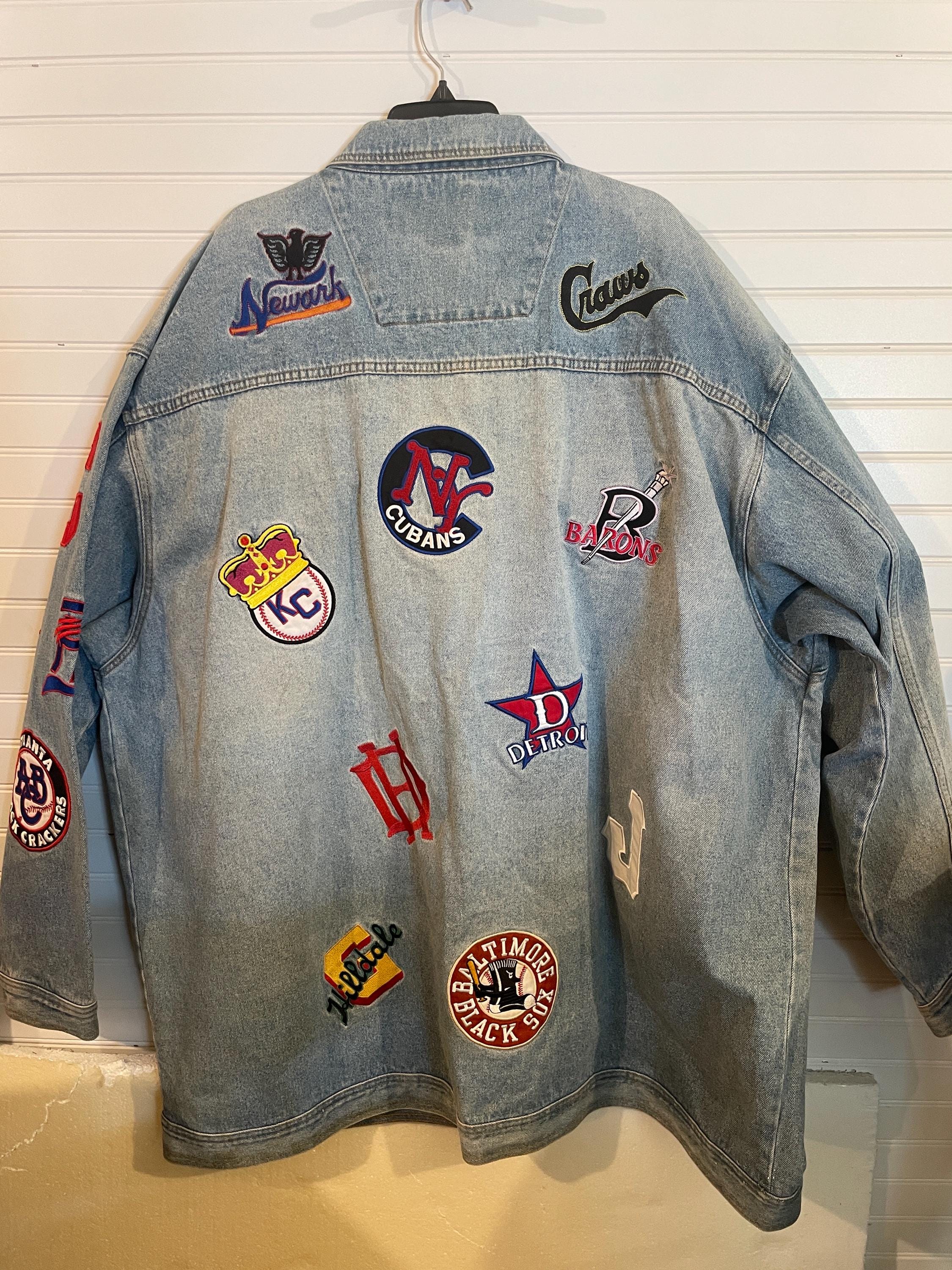 Vintage HEADGEAR Negro League Baseball Museum Denim JACKET