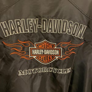 Vintage Harley Davidson Motorcycle Biker Riding Jacket Heavy Duty Nylon Black Sz Large image 7