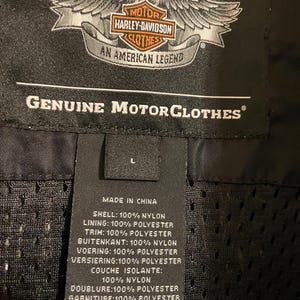 Vintage Harley Davidson Motorcycle Biker Riding Jacket Heavy Duty Nylon Black Sz Large image 5