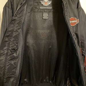 Vintage Harley Davidson Motorcycle Biker Riding Jacket Heavy Duty Nylon Black Sz Large image 4