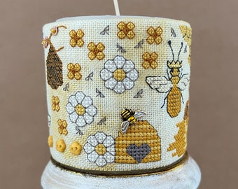 As Busy As a Bee Candle Wrap or Cross Stitch Drum pattern