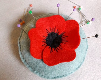 Felt Poppy Pincushion designed by Cherry Parker