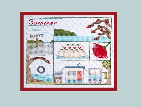 Summer in New Zealand Cross Stitch Pattern Summer in New Zealand Cross Stitch Pattern