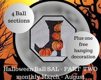 Halloween Ball cross stitch SAL - Part Two - instantly downloadable pattern