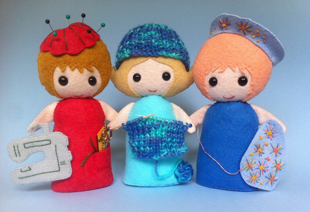 Felt Dolls Who Loves to Stitch and Knit Etsy