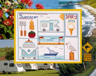 SUMMER in New Zealand cross stitch pattern- instantly downloadable