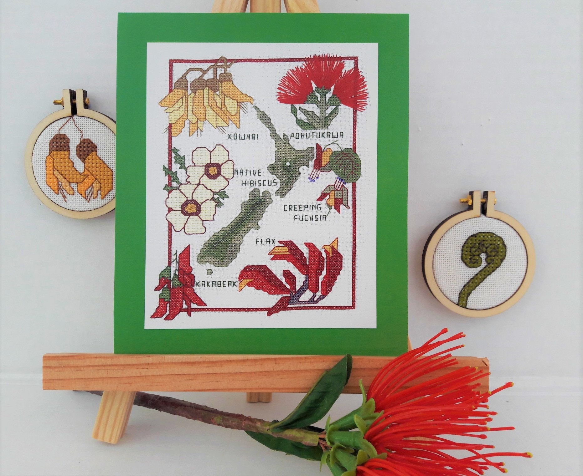 New Zealand Cross Stitch Map/New Zealand Flowers cross stitch Etsy