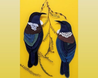 Felt Tui Bird Pattern: New Zealand Decoration (PDF Pattern)