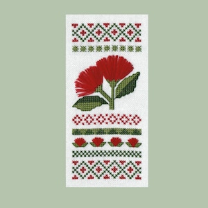 New Zealand Pohutukawa Sampler cross stitch pattern