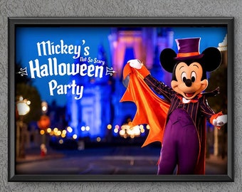 Mickey's Not So Scary Halloween Party Poster Print Castle Main Street Disney World Wall Art Decor Mickey Minnie Mouse Boo To You 3835