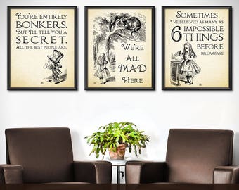 Alice In Wonderland Wall Art Etsy