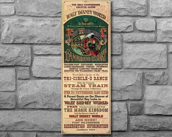 Fort Wilderness Campground Railroad Poster Print Sign Disney World Wall Art Decor Train Camping Camper Train Disneyland - 3261