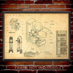 Haunted Mansion Clock Blueprint Poster Print Concept Art - Etsy