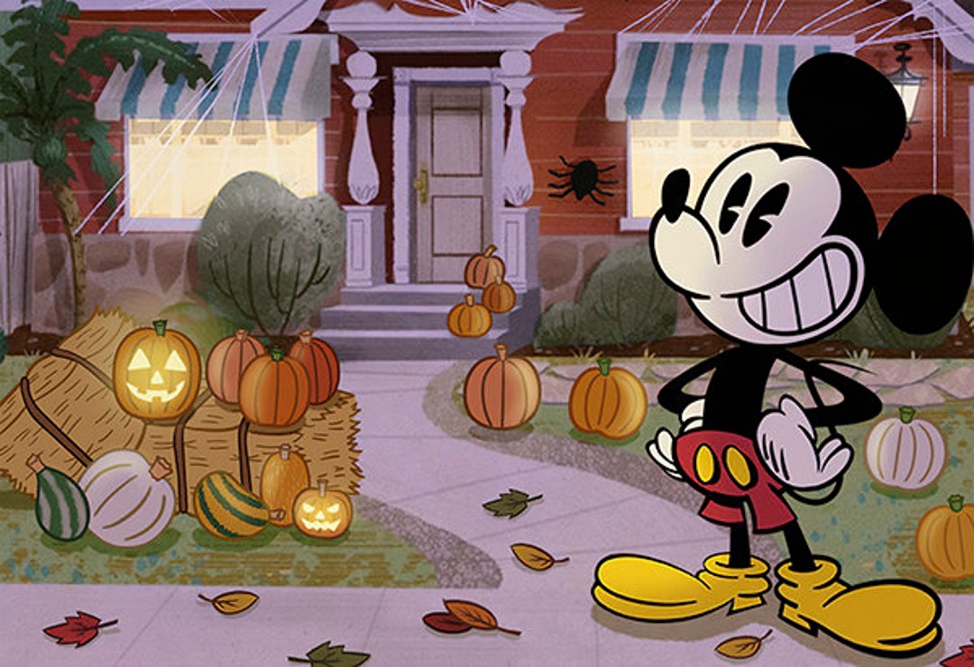 Halloween Mickey Mouse House Print Poster Runaway Railway Etsy