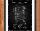 Patent Print Selmer Saxophone Musical Instrument Musician Gift Selmer Saxophone Poster Music Decor Music Gifts for Musician Blueprint 1034