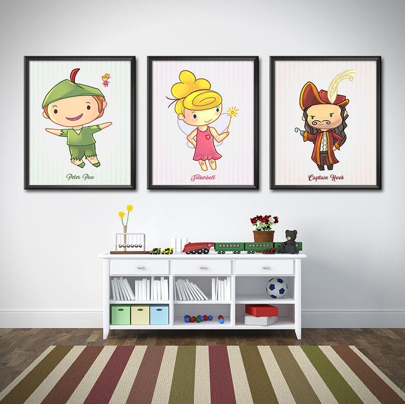 Peter Pan Nursery Decor Set of 3 Peter Pan Nursery Print Etsy