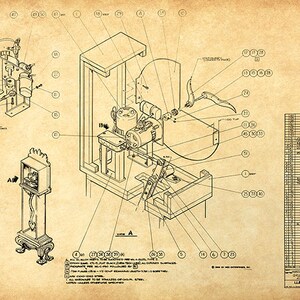 Haunted Mansion Clock Blueprint Poster Print Concept Art - Etsy