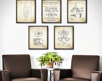 Optometrist Gift - SET OF 5 - Optometry Gift - Optometry Art - Eye Chart Art - Eye Doctor Gift - Optician Gifts Decor - Wall Art - 1861