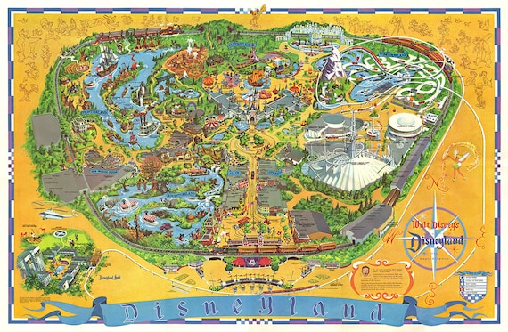 Disneyland Map Wall Art Disneyland Magic Kingdom Map Print Poster 1968 Wall Art Print | Etsy Ireland