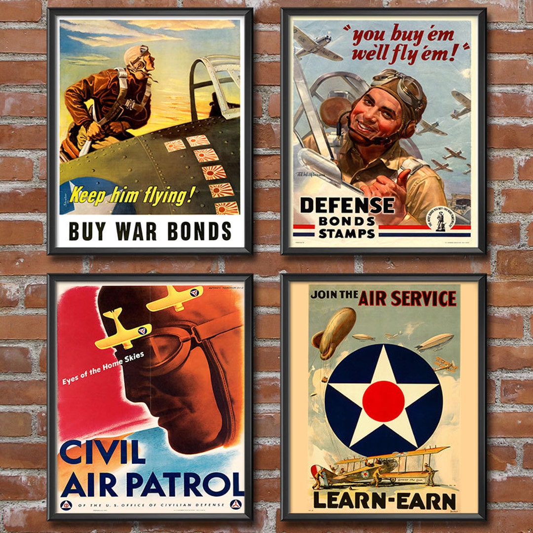 US Air Force Wall Art Set of 4 Posters United States Air Force Wife