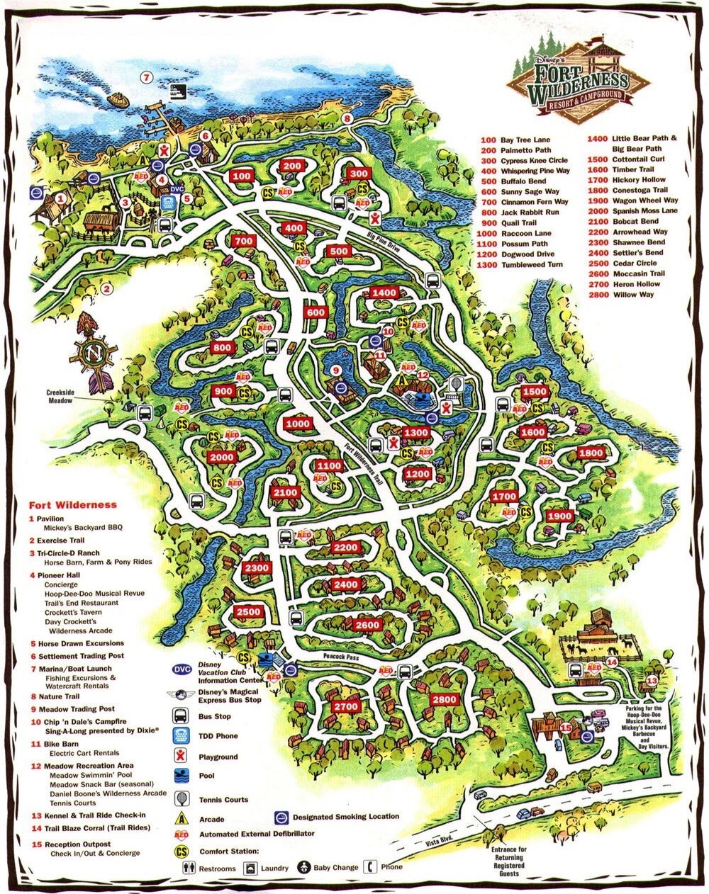 Fort Wilderness Map Print Poster Disney World Campground Sign Etsy